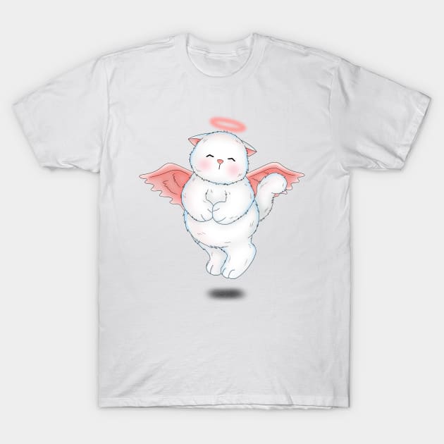 Cute Angelic Cat T-Shirt by Athikan